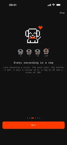Annotate Audio screen: Every recording is a rep