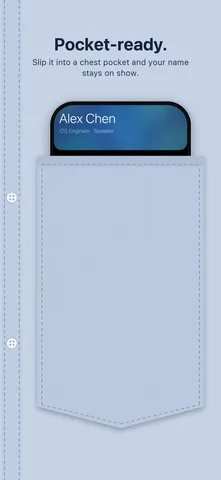Badgey App Store screenshot: Pocket-ready