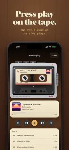 Recs App Store screenshot: Press play on the tape.
