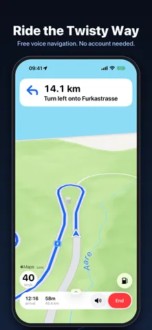 ScoutRoute App Store screenshot: Ride the Twisty Way