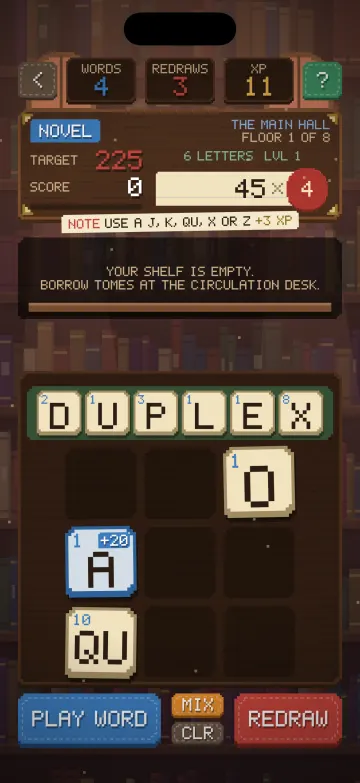 Scramble gameplay screen: A chapter: DUPLEX for 244