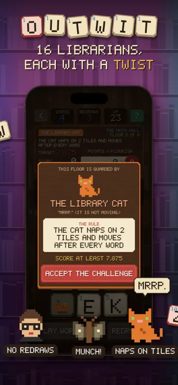 Scramble App Store screenshot: 16 librarians