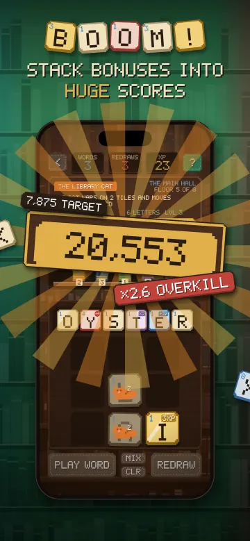 Scramble App Store screenshot: Big scores