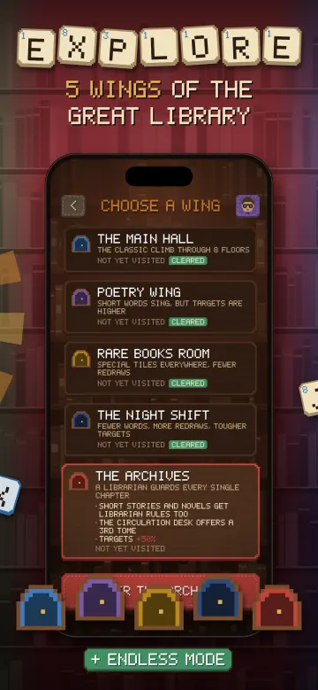 Scramble App Store screenshot: Five wings