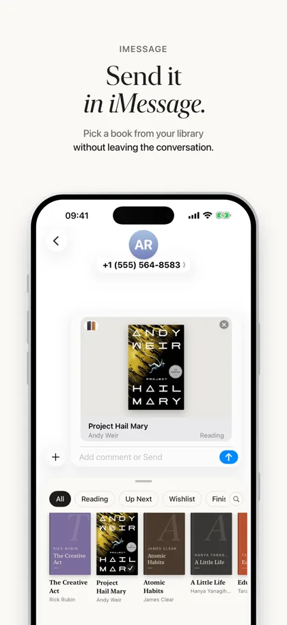 Shelf iMessage App Store screenshot: Send it in iMessage.