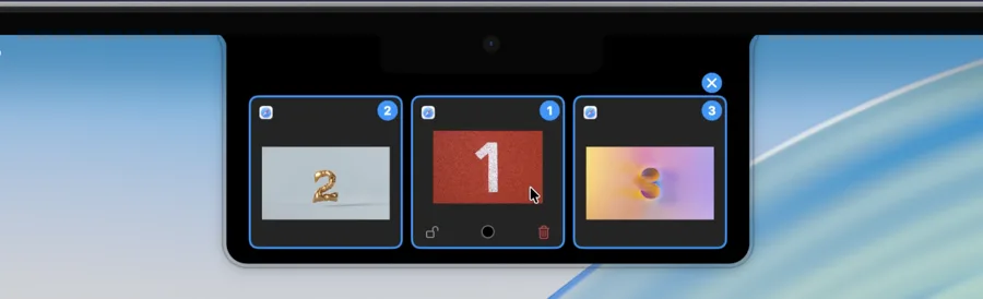 Snippet screenshot: Three images queued for sequential paste
