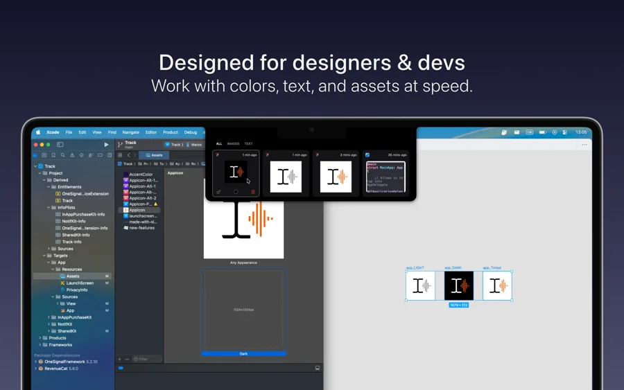 Snippet Mac App Store screenshot: Designed for designers & devs